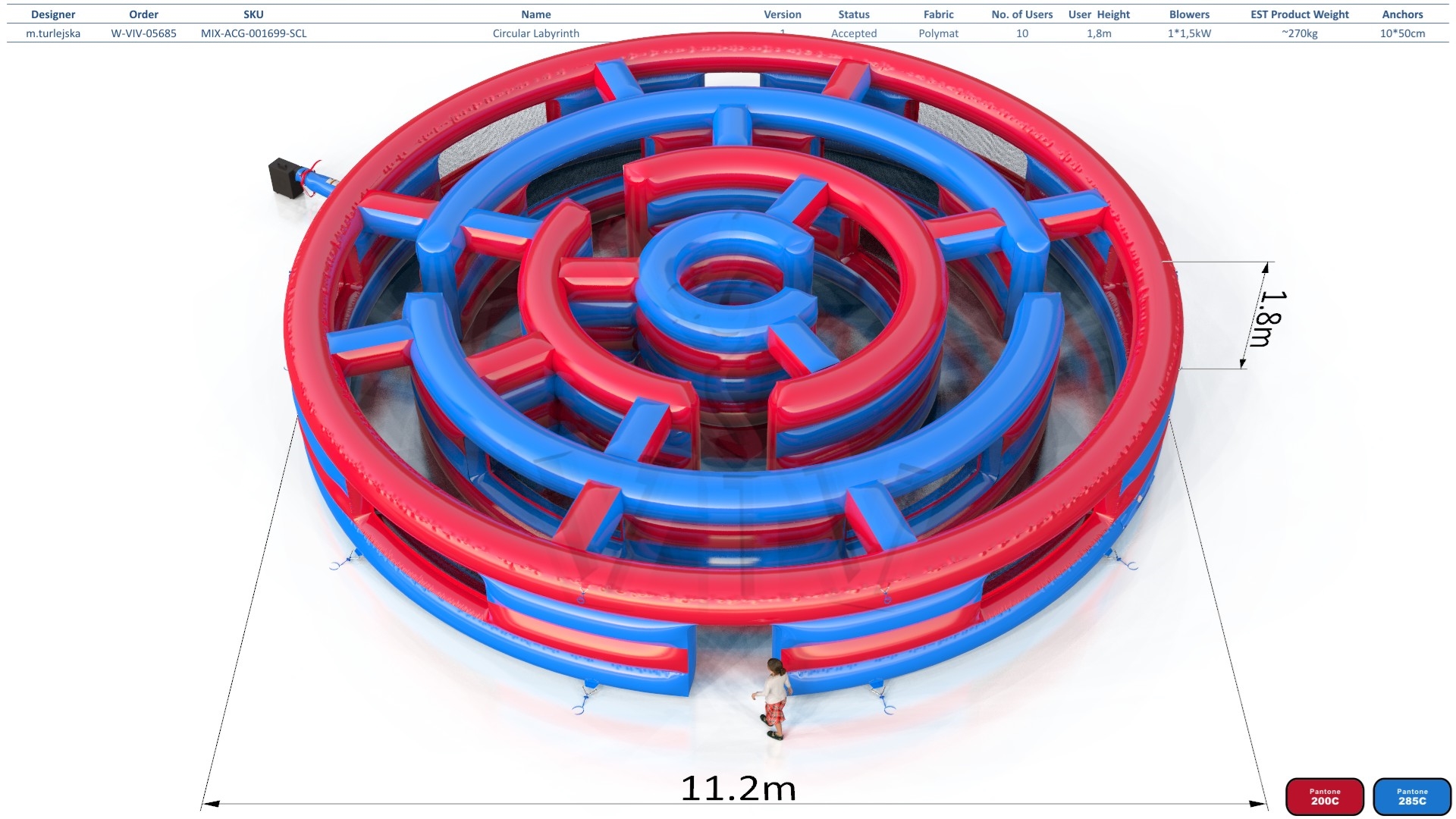 Circular Labyrinth commercial inflatable action game