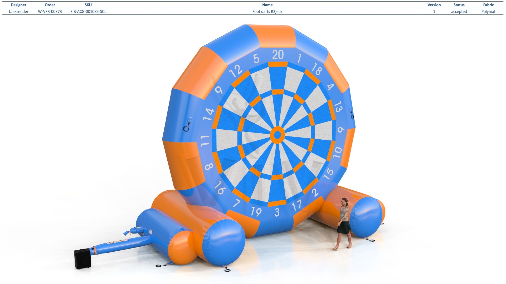 Dart foot commercial inflatable action game