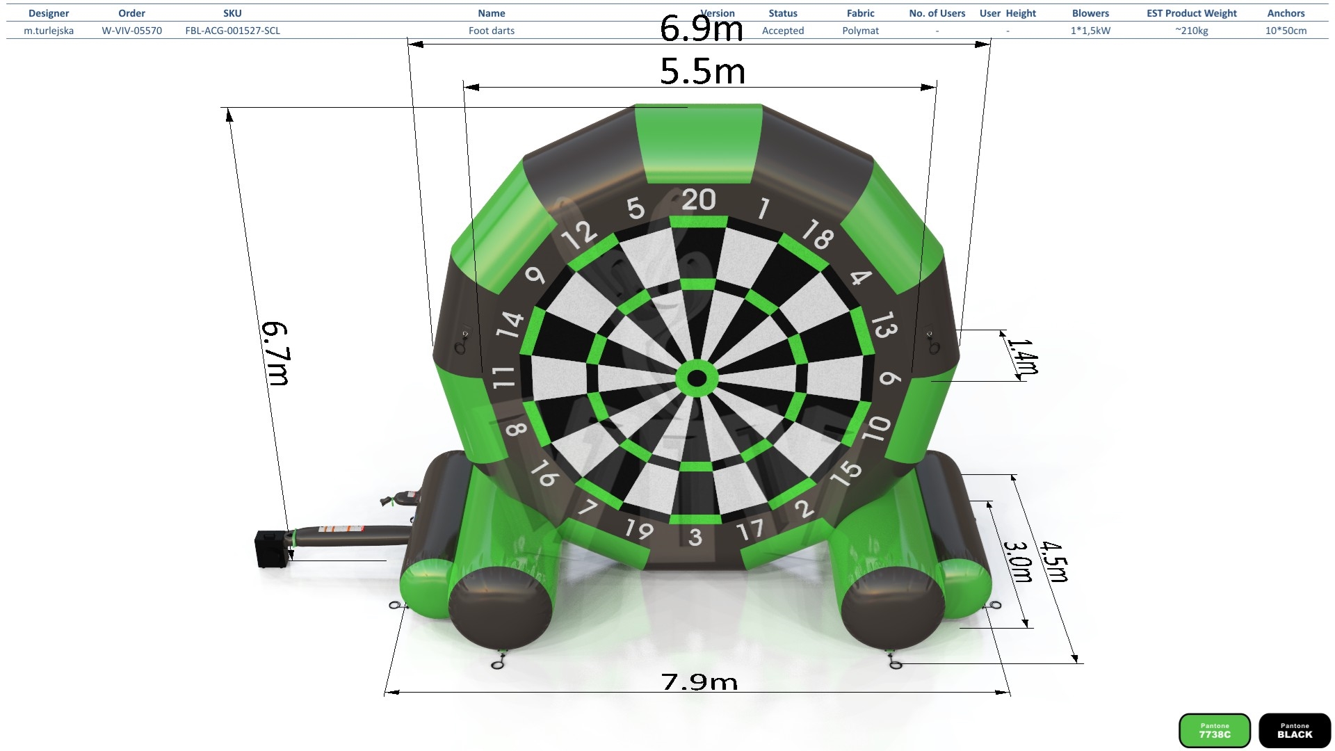 Dart Foot commercial inflatable action game