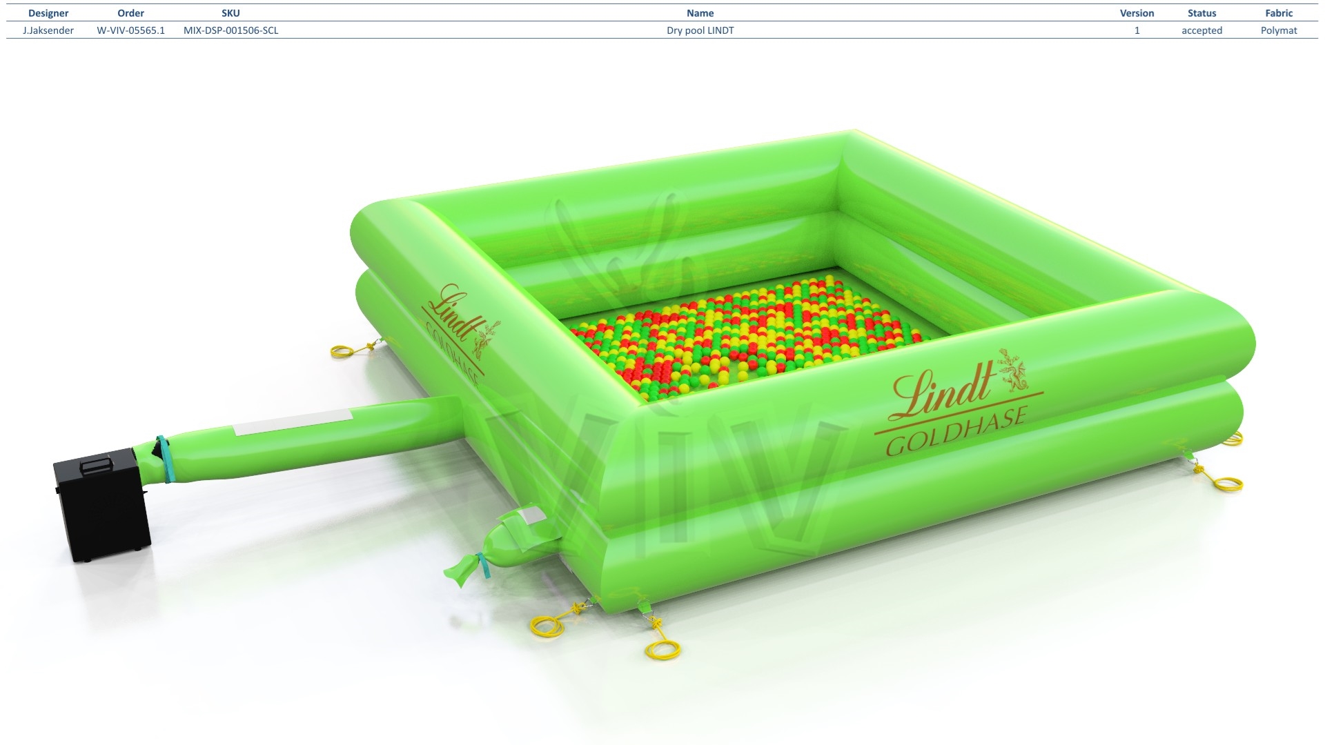 Dry pool LINDT commercial inflatable action game