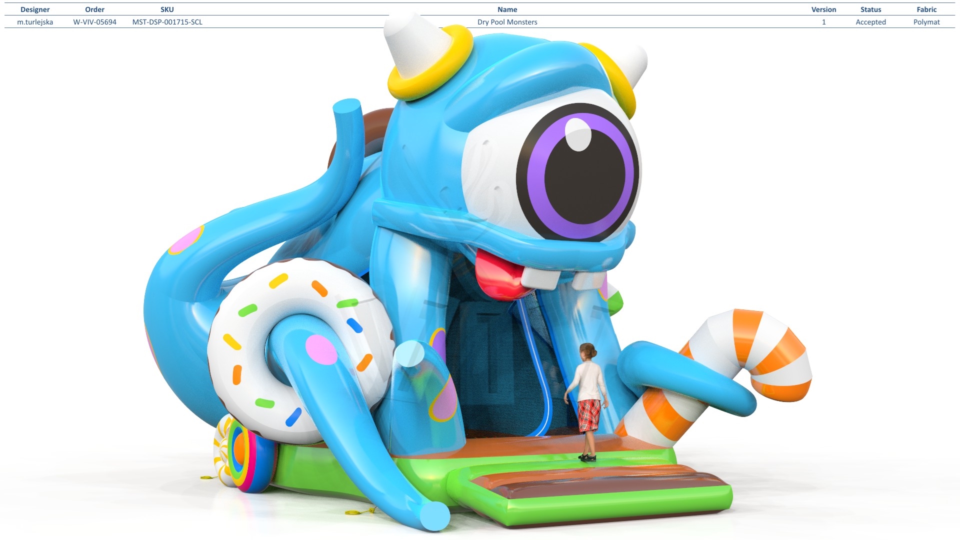 Dry Pool Monsters commercial inflatable action game