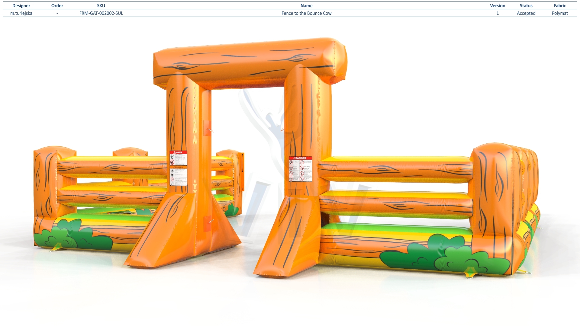 Fence to the Bounce Cow commercial inflatable action game