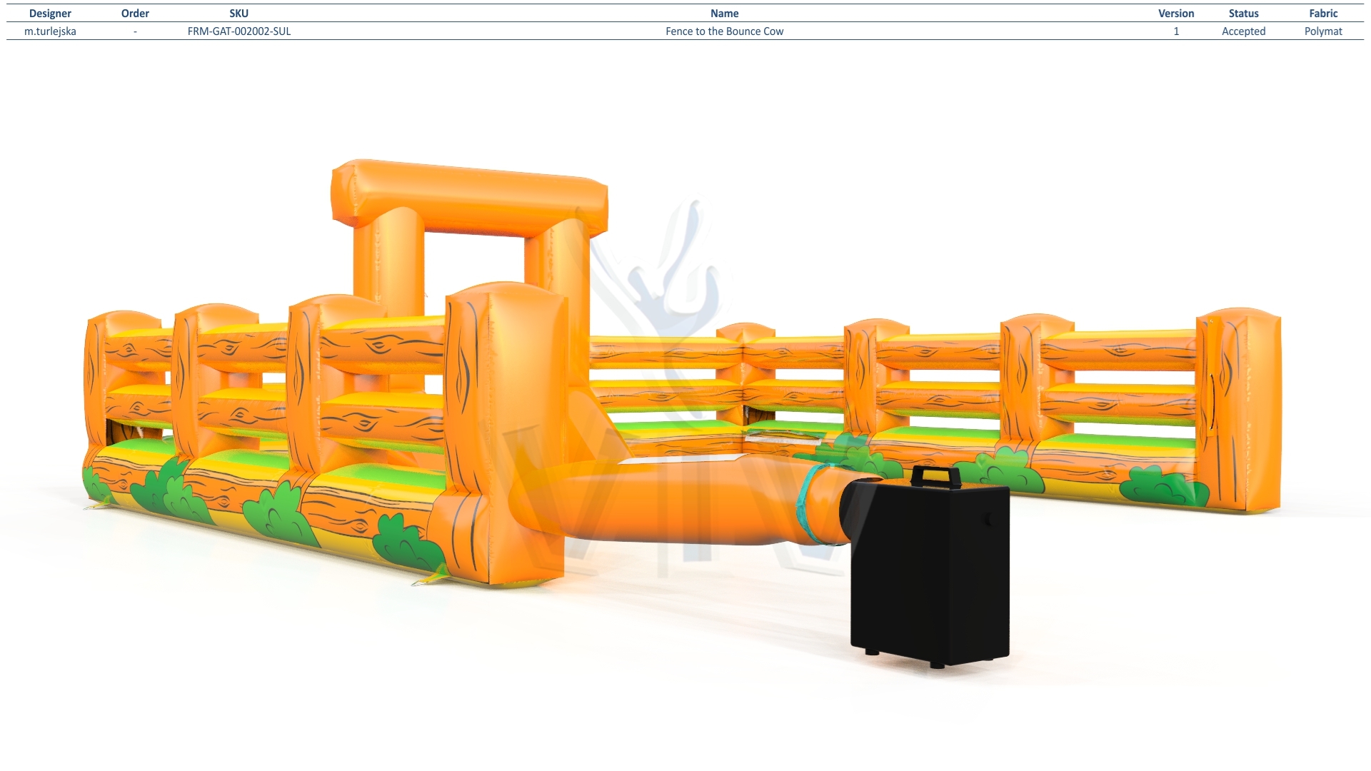 Fence to the Bounce Cow commercial inflatable action game
