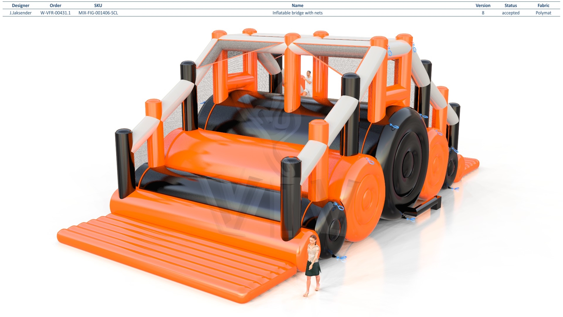Inflatable bridge with nets commercial inflatable action game