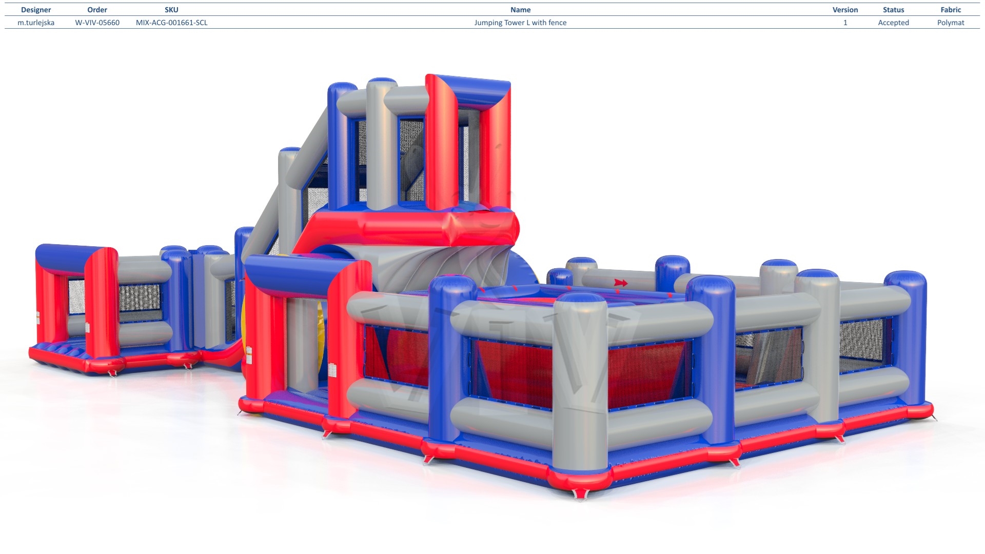Jumping Tower L with fence commercial inflatable action game