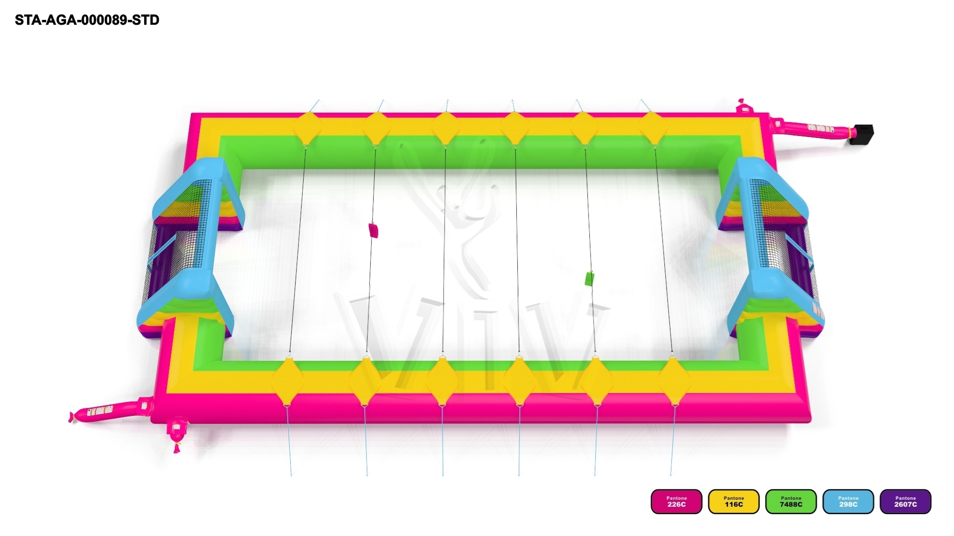 Soccer field with ropes commercial inflatable action game
