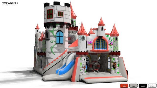 Slide Knight's Castle with Active Center - in two parts commercial inflatable active center