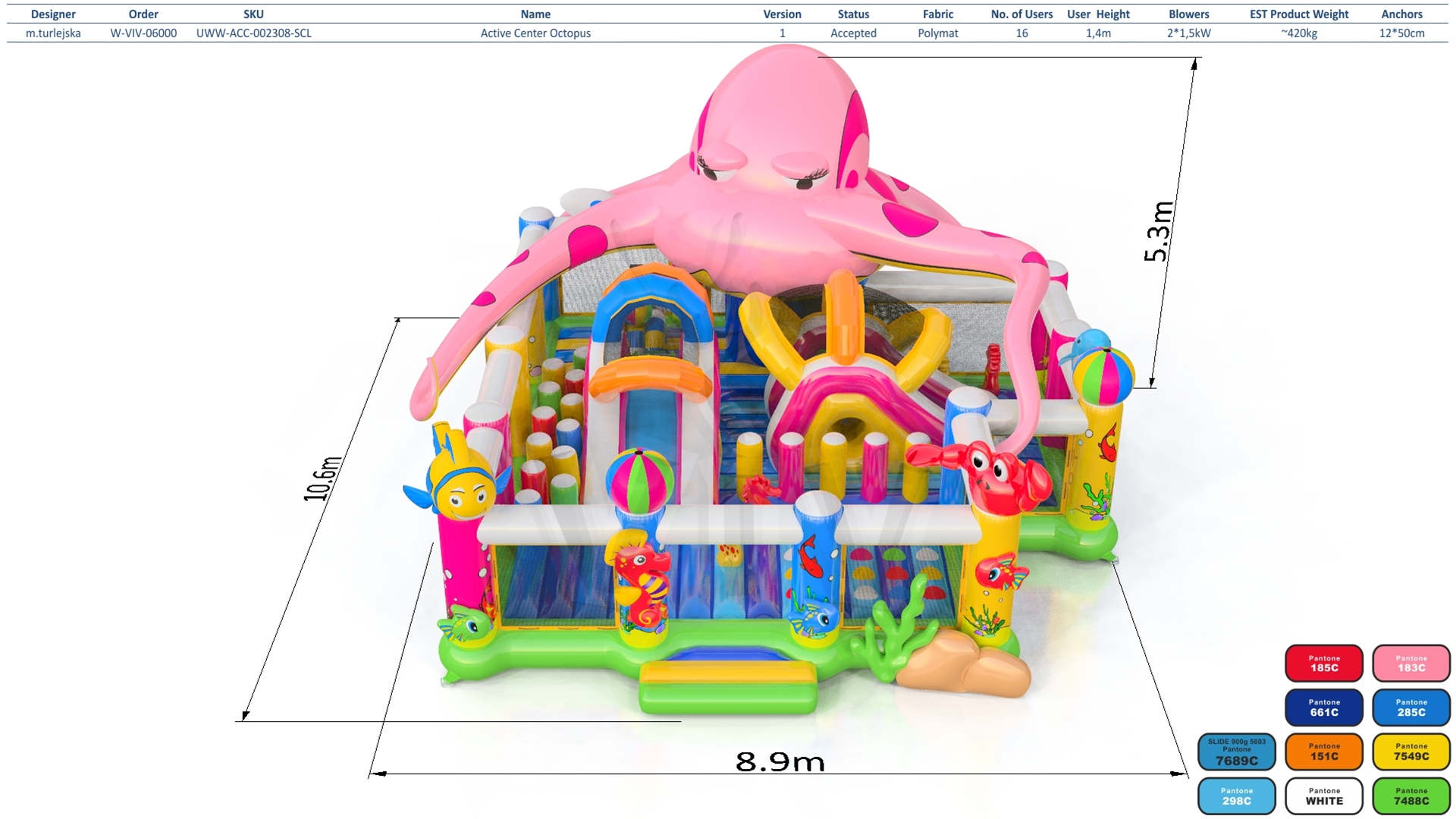 Active Center Octopus commercial inflatable active center