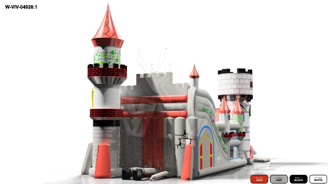 Slide Knight's Castle with Active Center - in two parts commercial inflatable active center