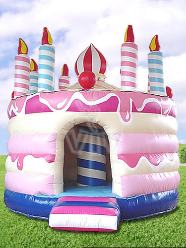 Cake roofed inflatable bounce