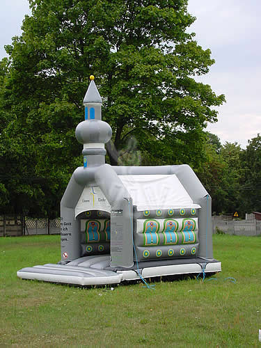 Church roofed inflatable bounce