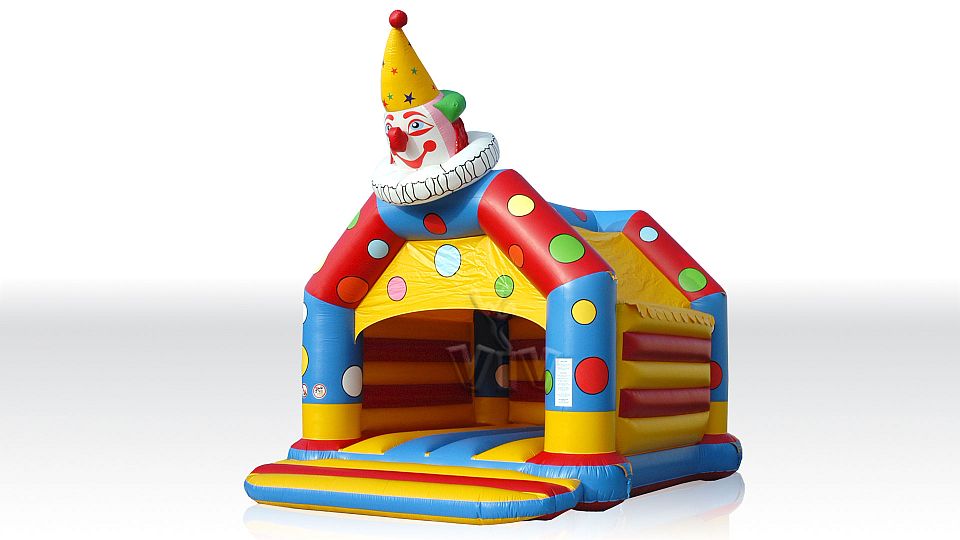 Clown 10 x 7 m with roof and figures commercial inflatable bounce