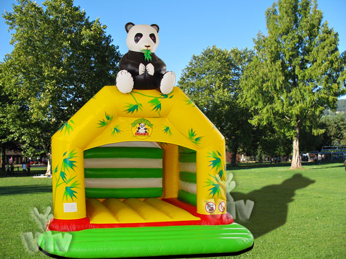 Panda roofed inflatable bounce