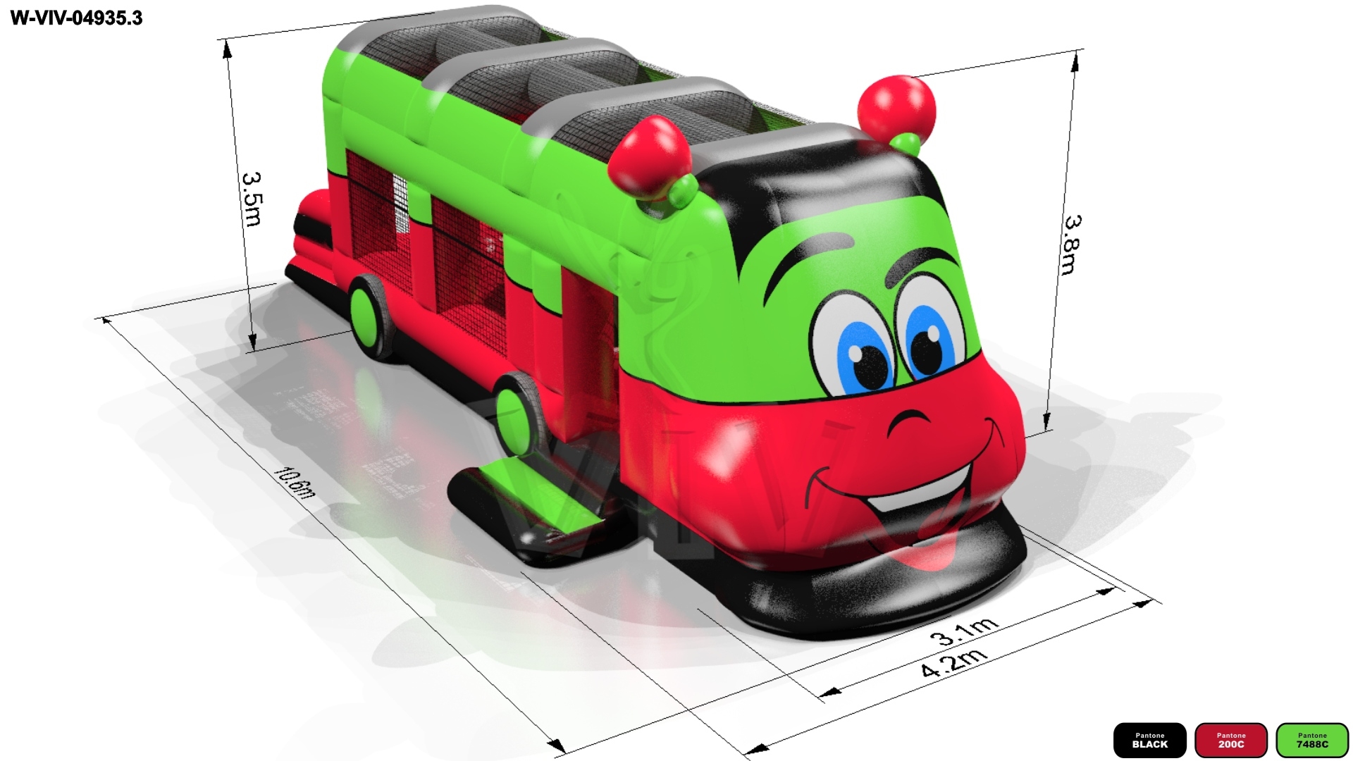 Train City Jet with slide commercial inflatable bounce