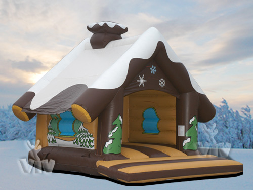 Winter House roofed inflatable bounce