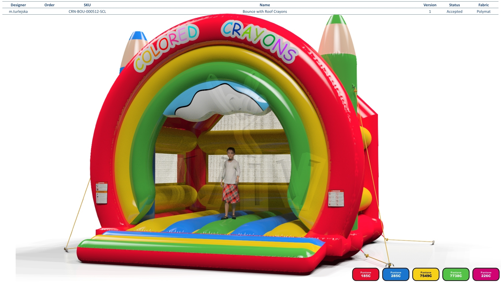 Bounce Crayons L2 (sunproof roof) commercial inflatable bounce