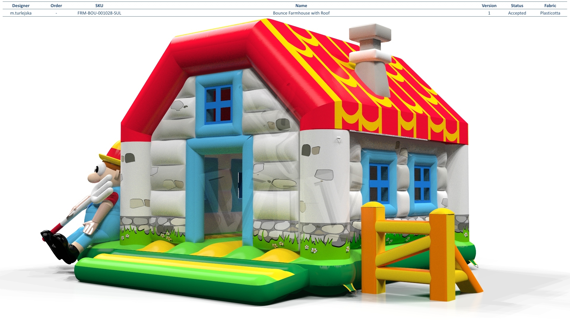 Bounce Farmhouse with roof commercial inflatable bounce