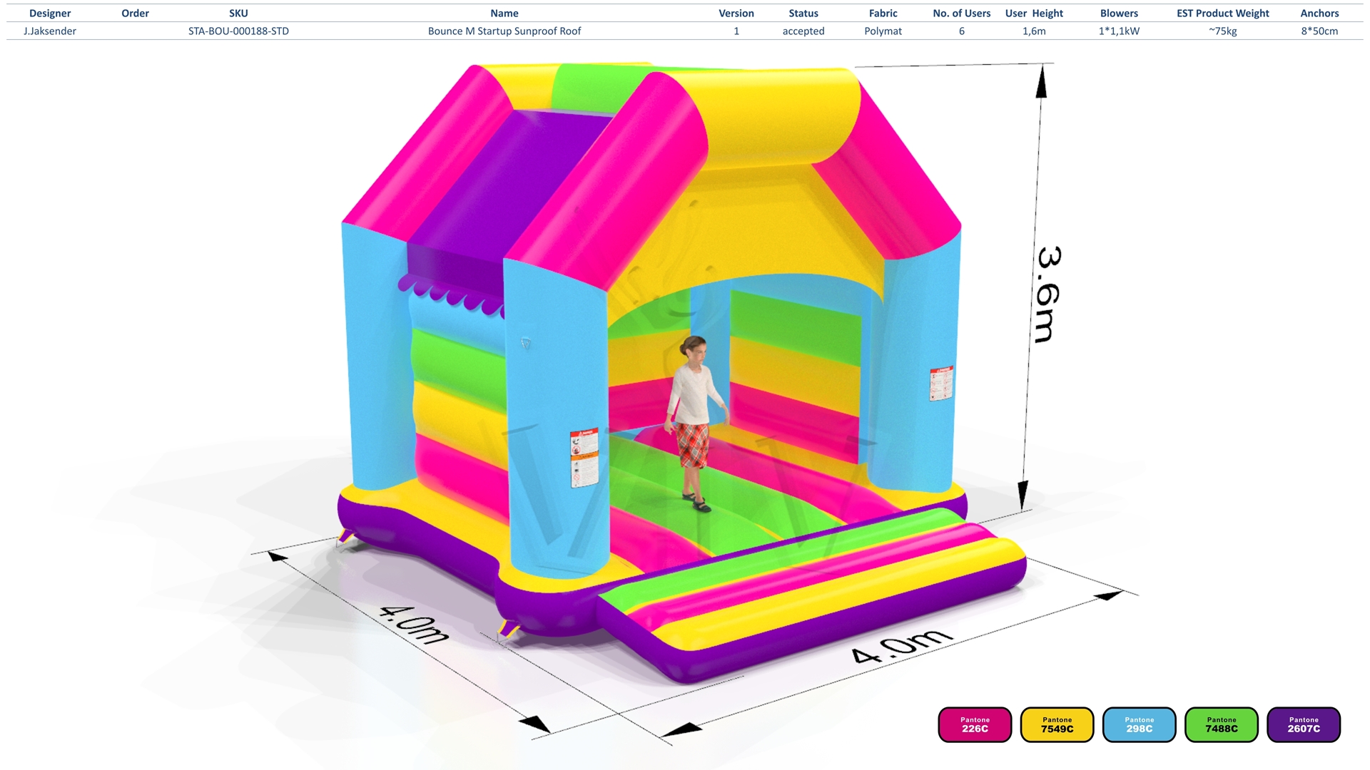 Bounce Startup M2 (sunproof roof) commercial inflatable bounce