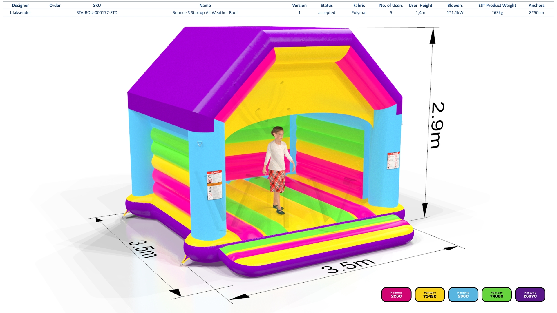 Bounce Startup S2 (all weather roof) commercial inflatable bounce