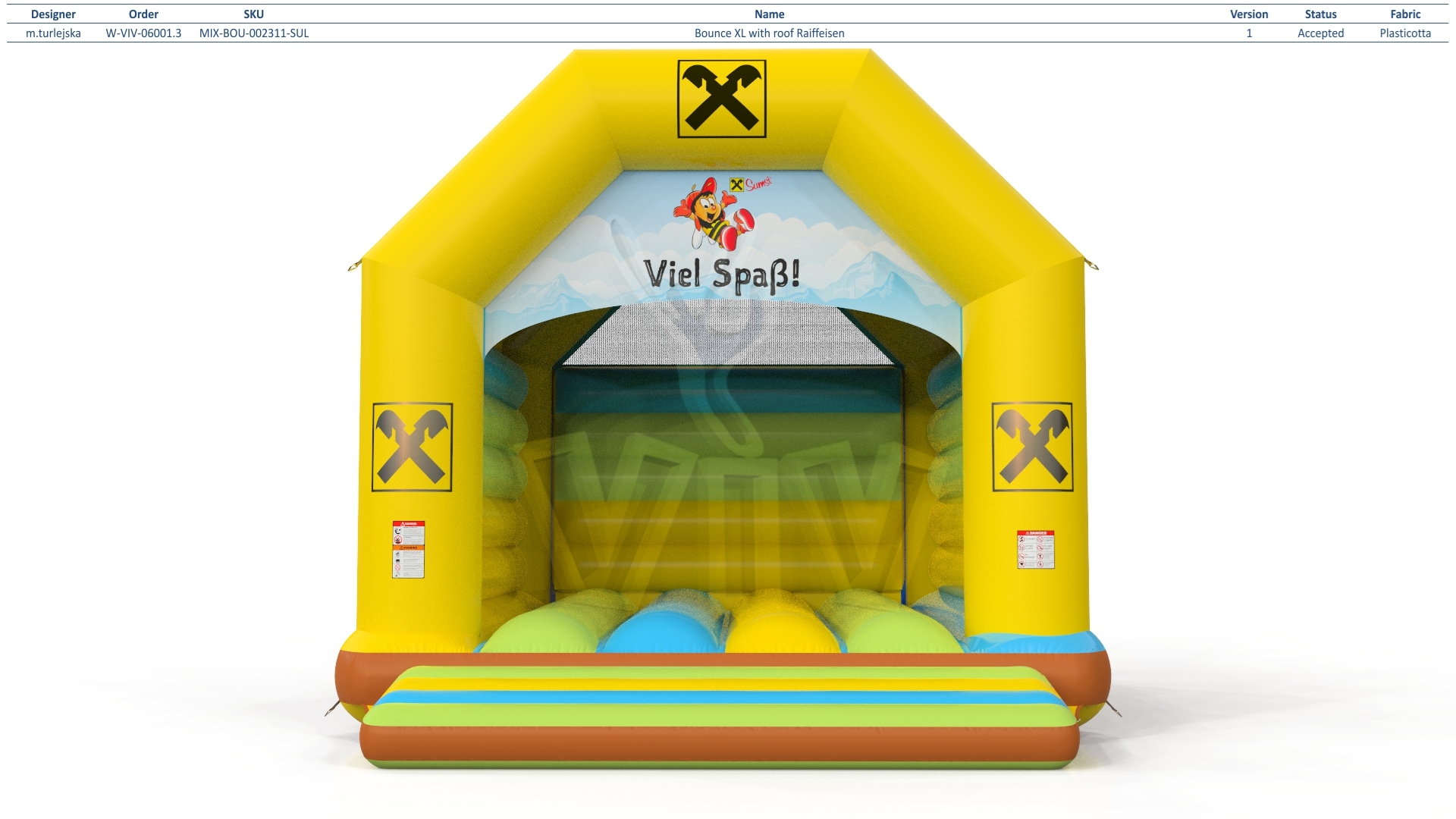 Bounce XL with roof Raiffeisen commercial inflatable bounce