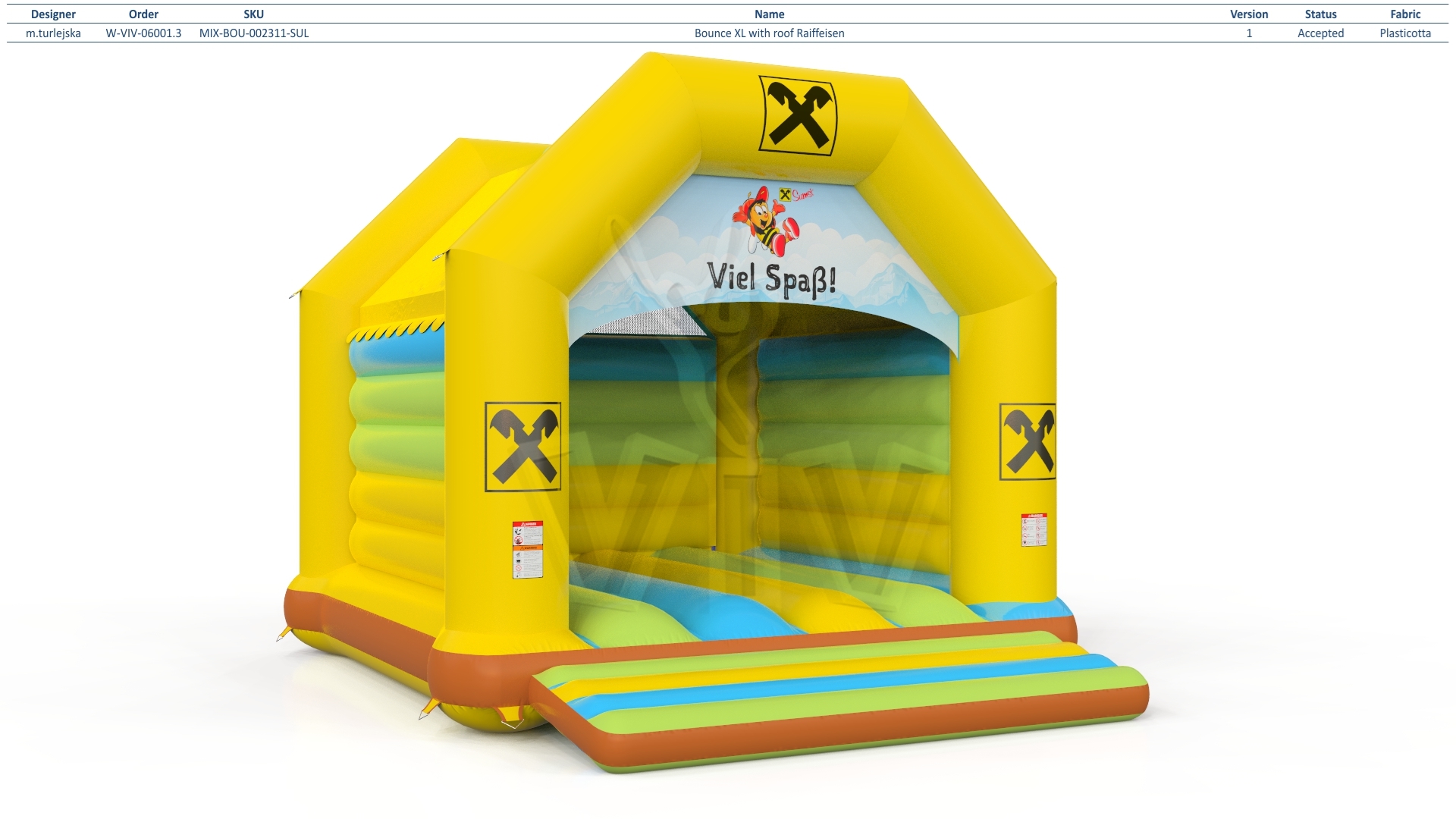 Bounce XL with roof Raiffeisen commercial inflatable bounce
