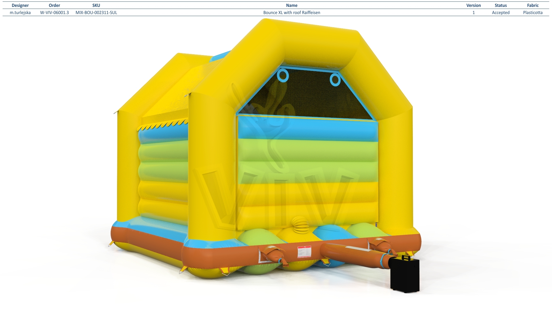 Bounce XL with roof Raiffeisen commercial inflatable bounce