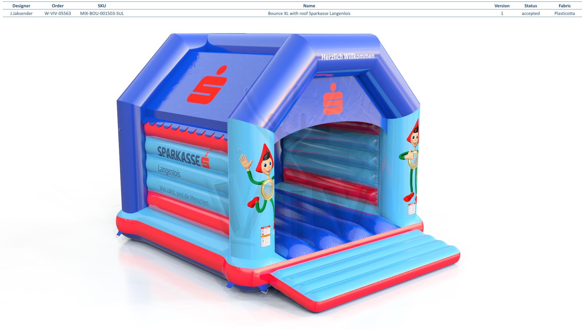 Bounce XL with roof Sparkasse Langenlois commercial inflatable bounce
