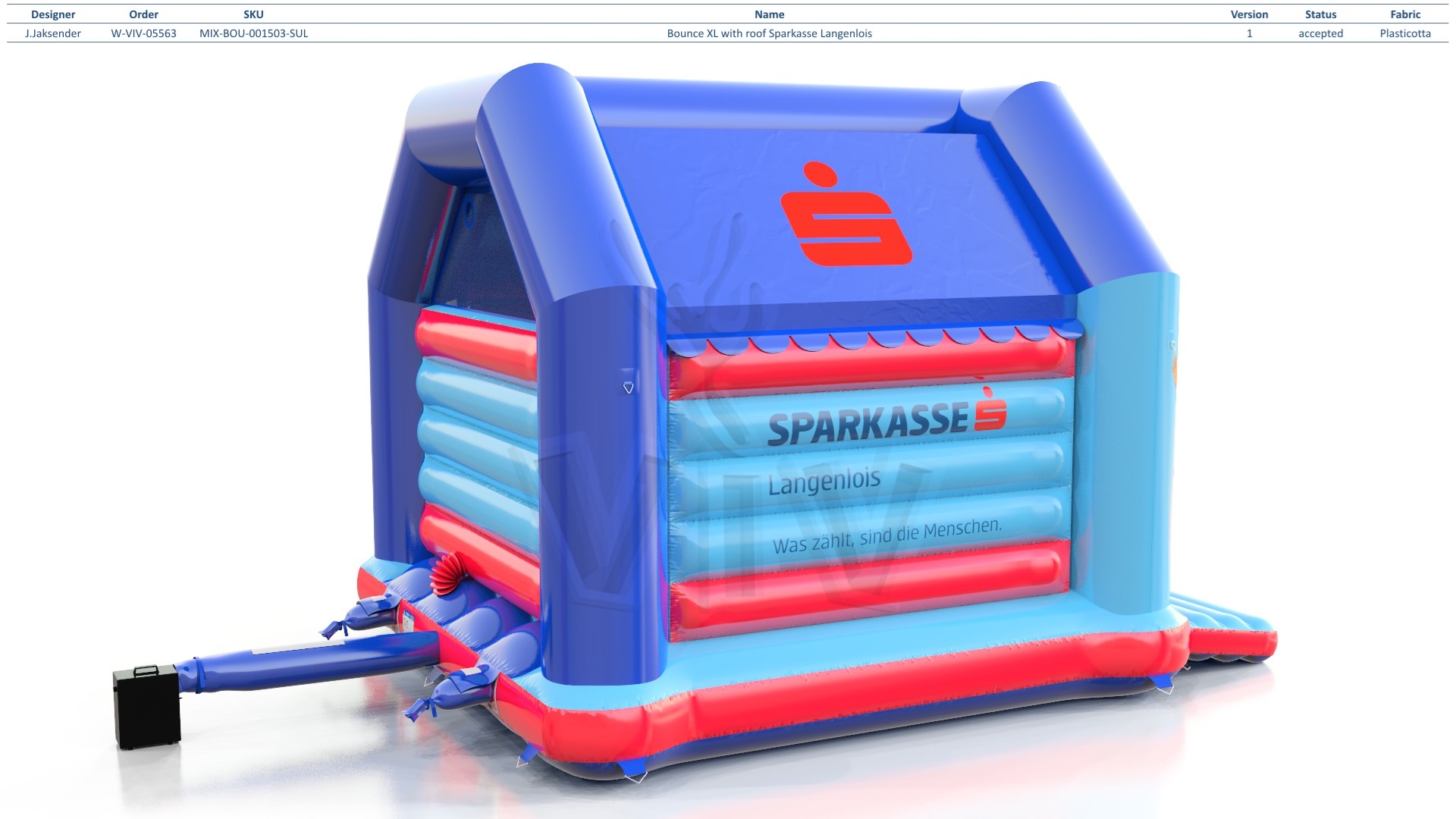 Bounce XL with roof Sparkasse Langenlois commercial inflatable bounce