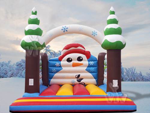 Snowman open-top inflatable bounce