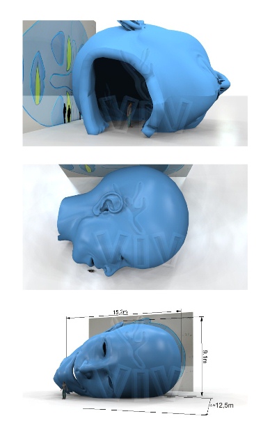 Bounce head 7,5 x 6,2 x 4,5 m commercial inflatable bounce