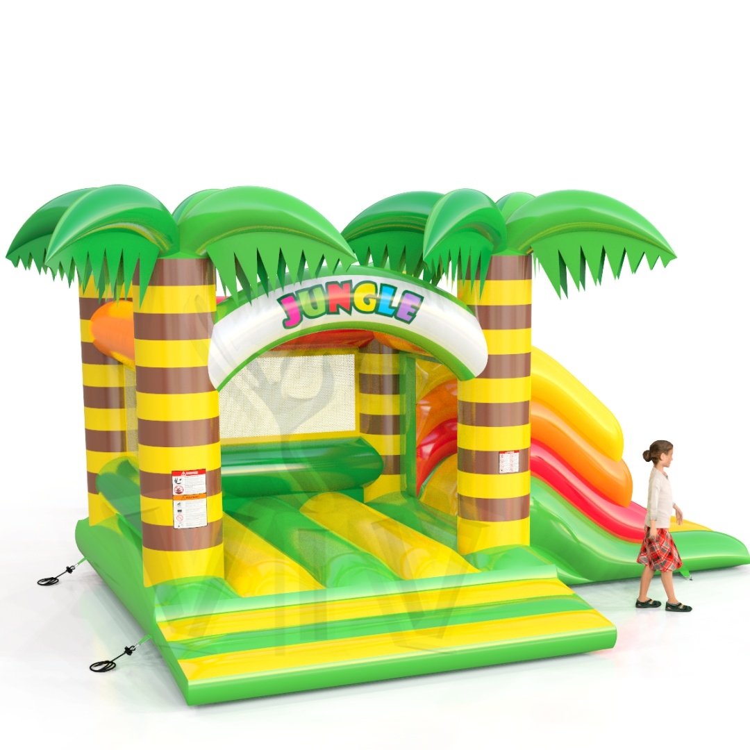Bounce with slide Jungle commercial inflatable bounce
