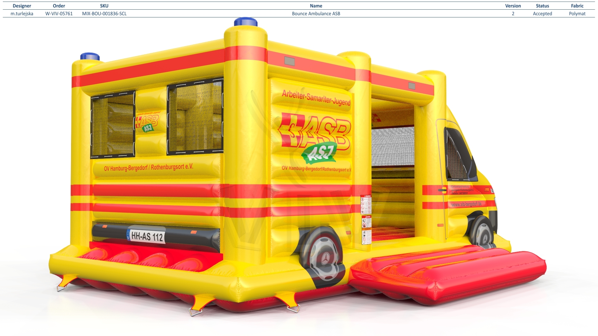 Bounce Ambulance ASB commercial inflatable bounce