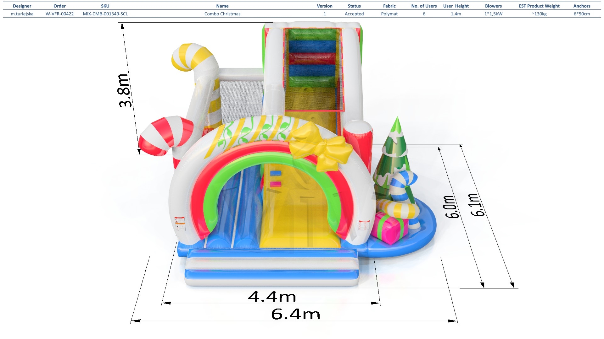 Bounce Combo Christmas commercial inflatable bounce