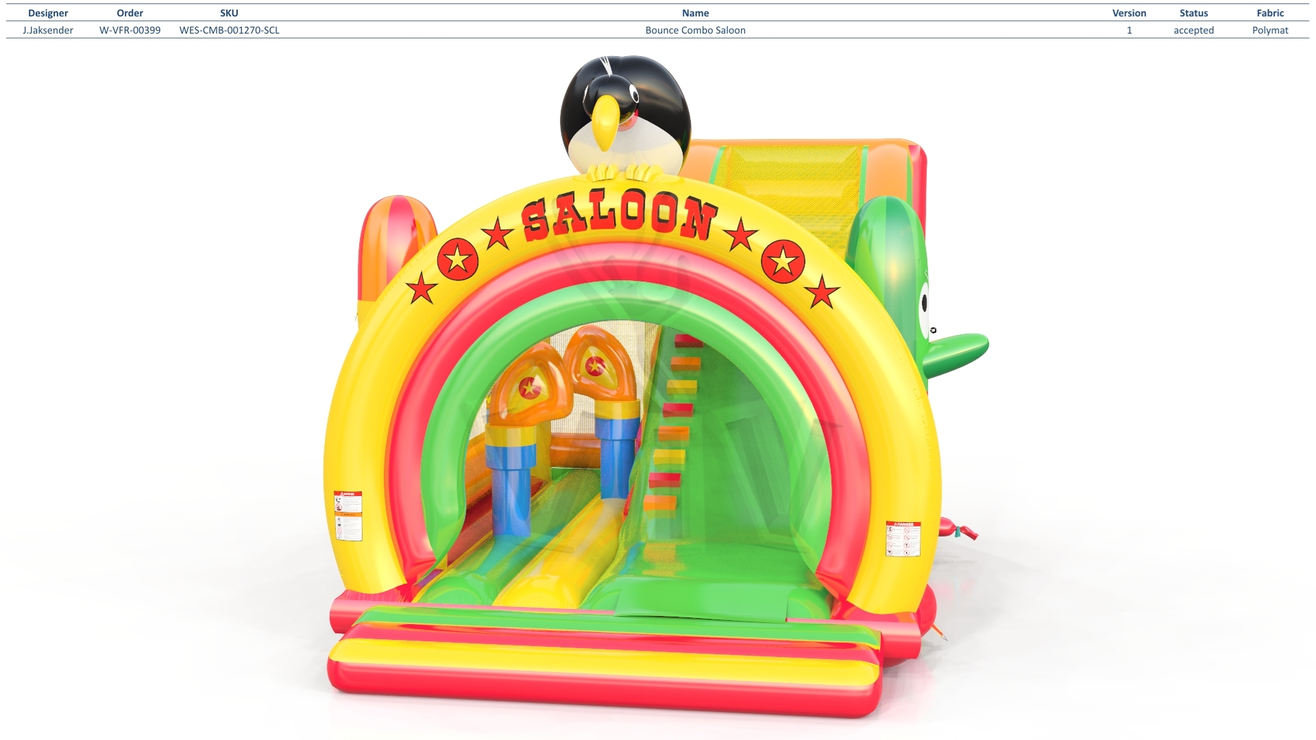 Bounce Combo Saloon commercial inflatable bounce