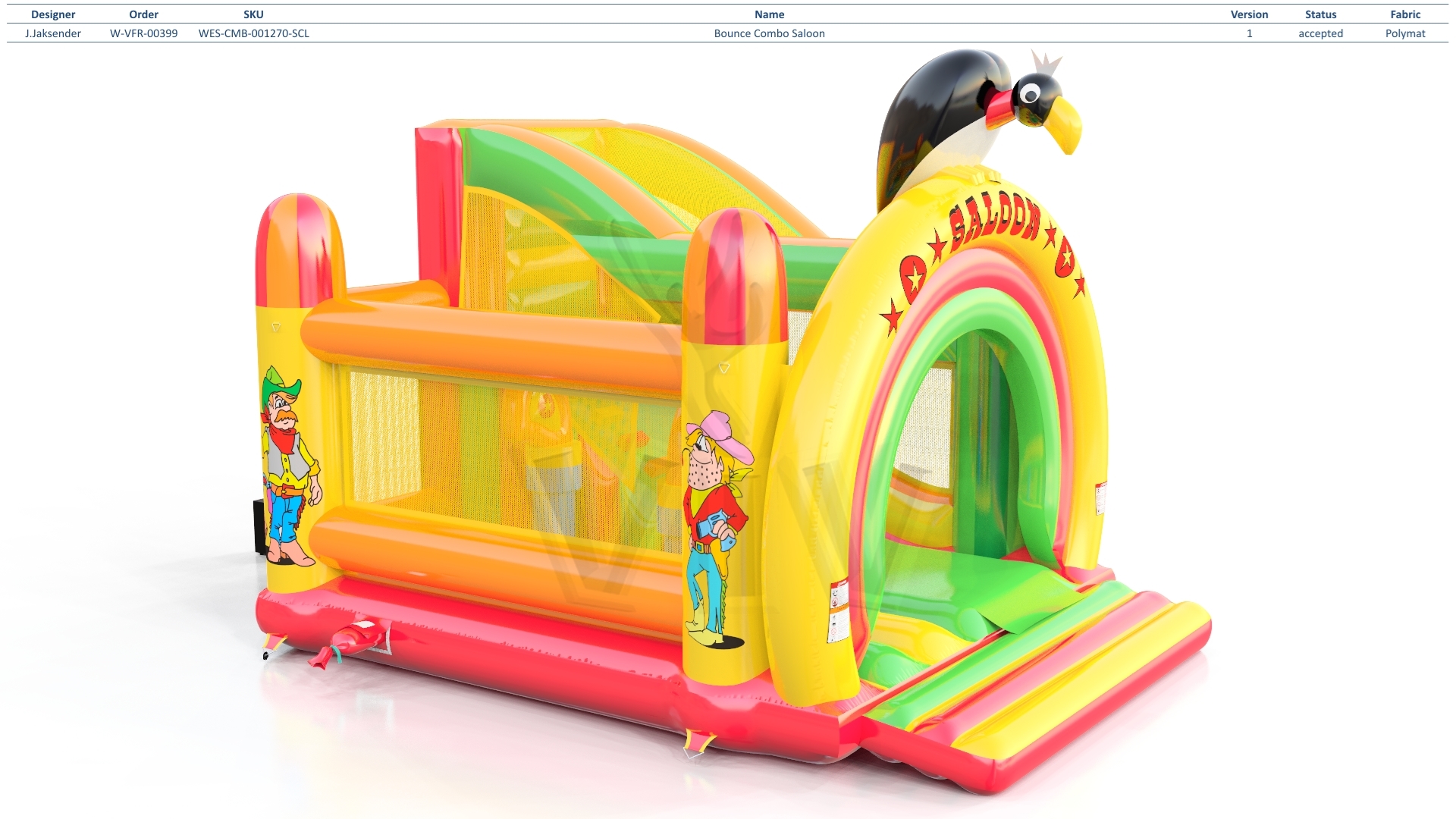 Bounce Combo Saloon commercial inflatable bounce