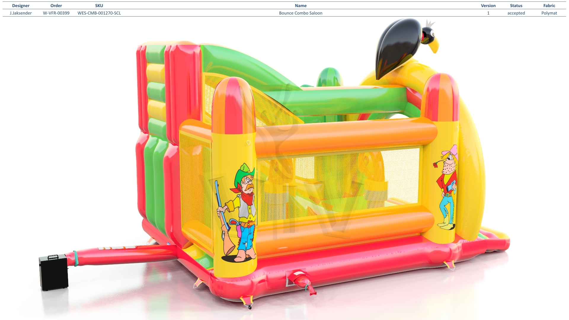 Bounce Combo Saloon commercial inflatable bounce