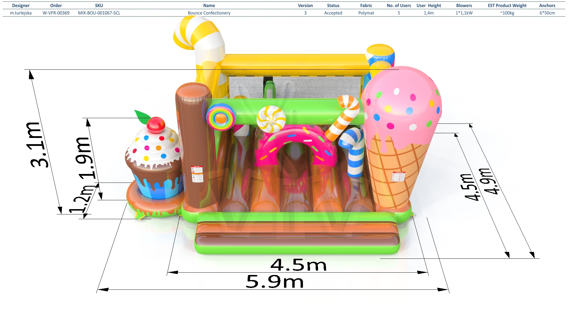 Bounce Confectionery commercial inflatable bounce