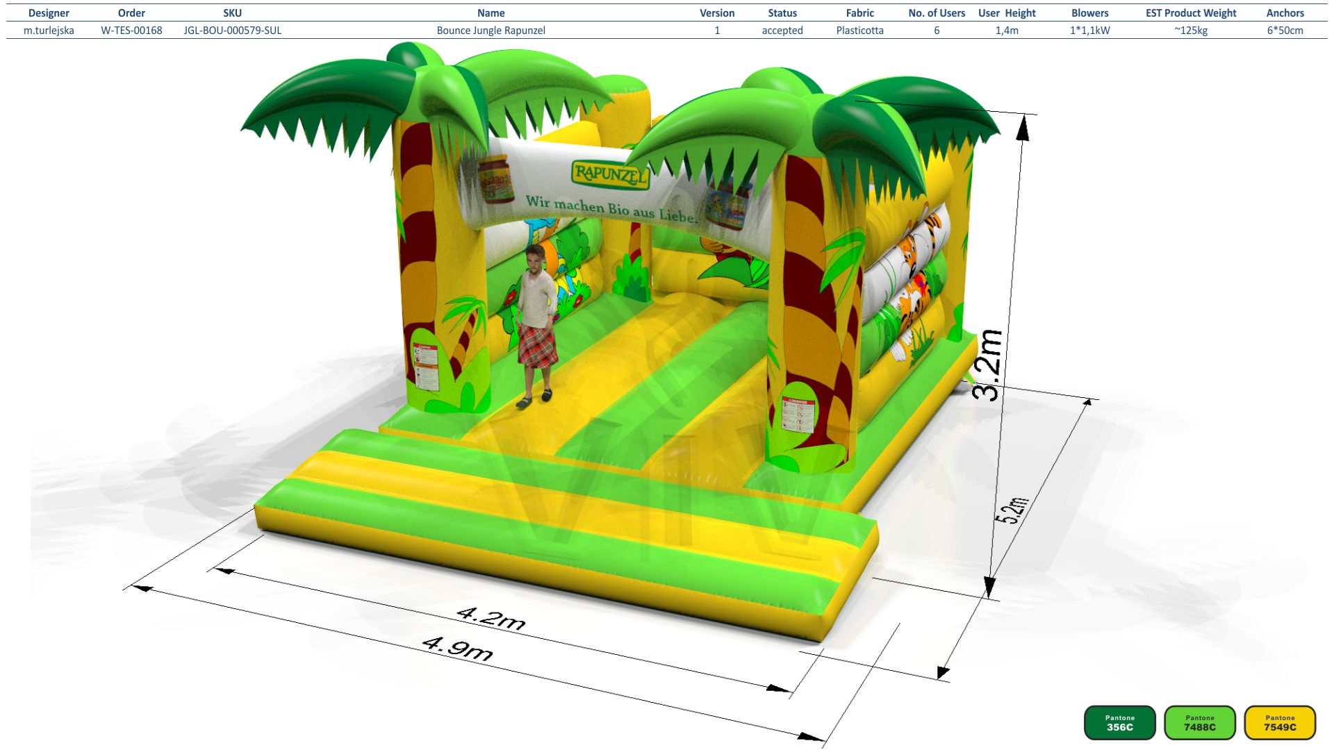 Bounce Jungle Rapunzel commercial inflatable bounce