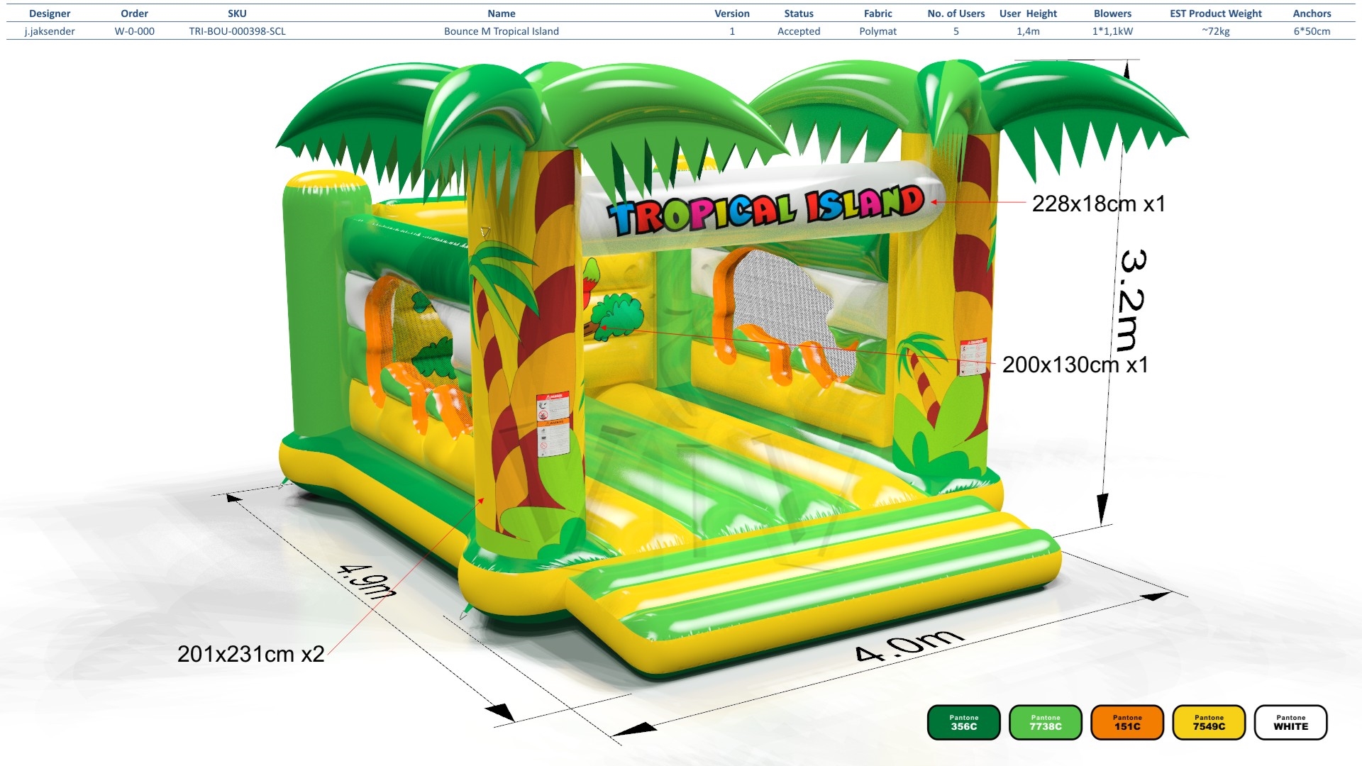 Bounce M Tropical Islands commercial inflatable bounce