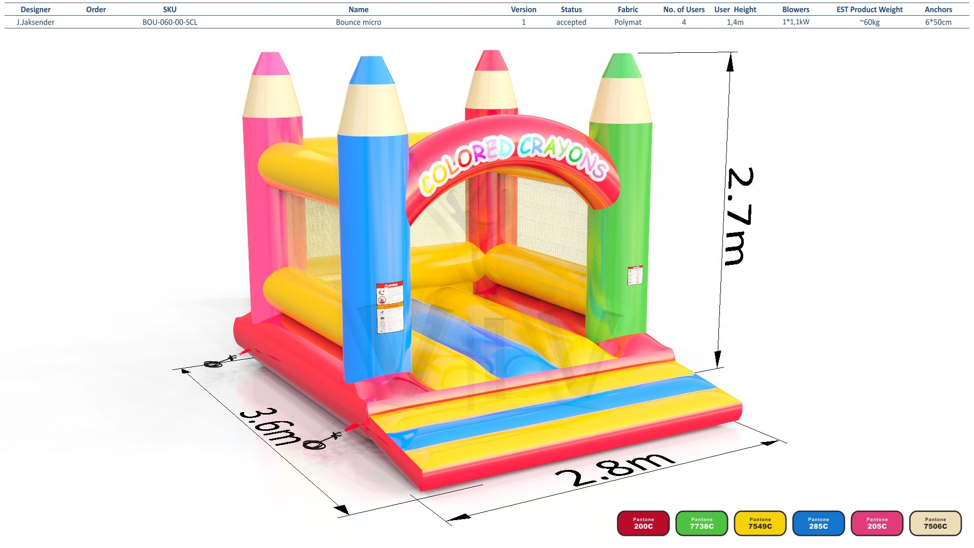 Bounce Micro Crayons - Micro Collection commercial inflatable bounce