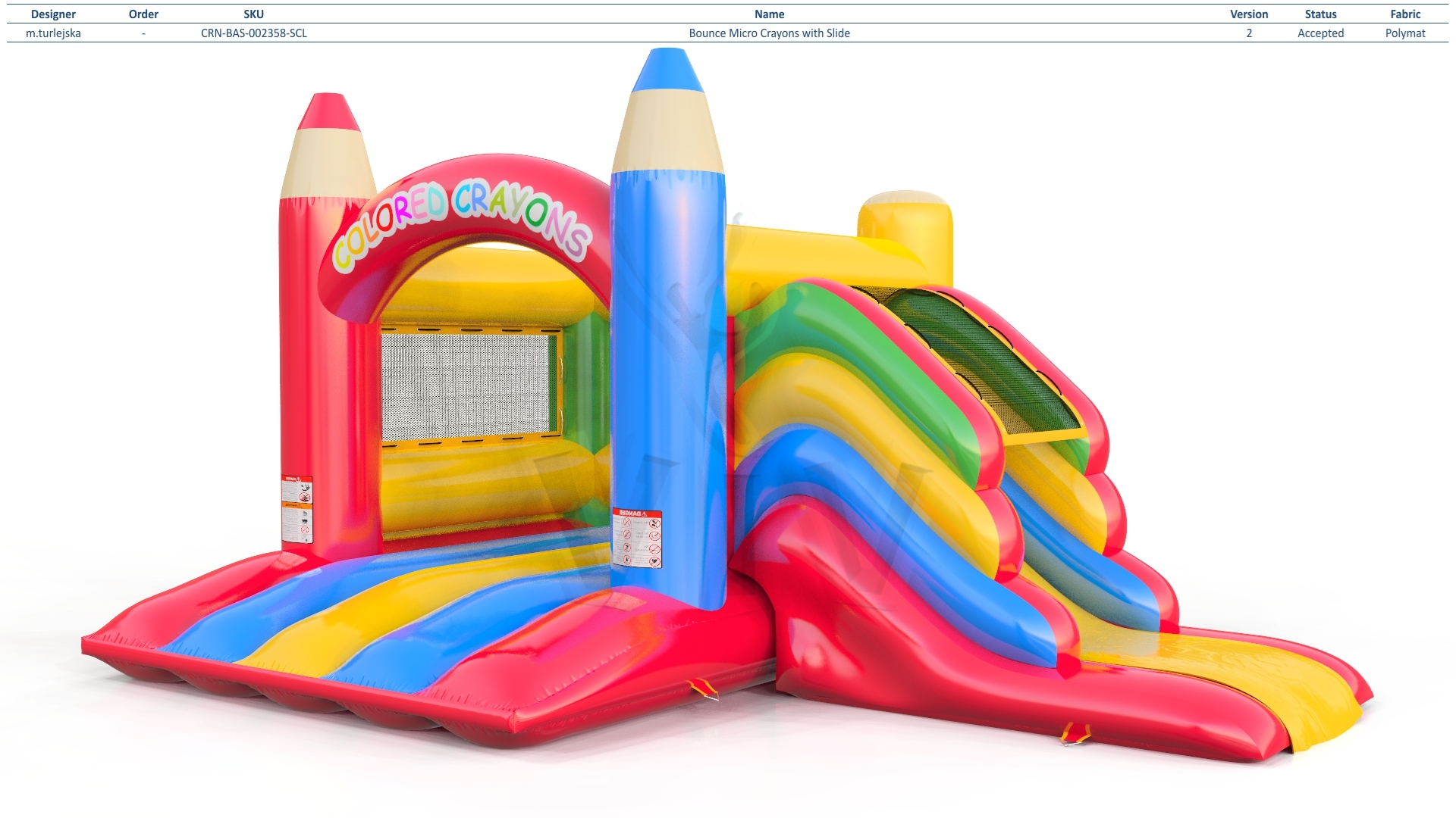Bounce Micro Crayons with slide commercial inflatable bounce