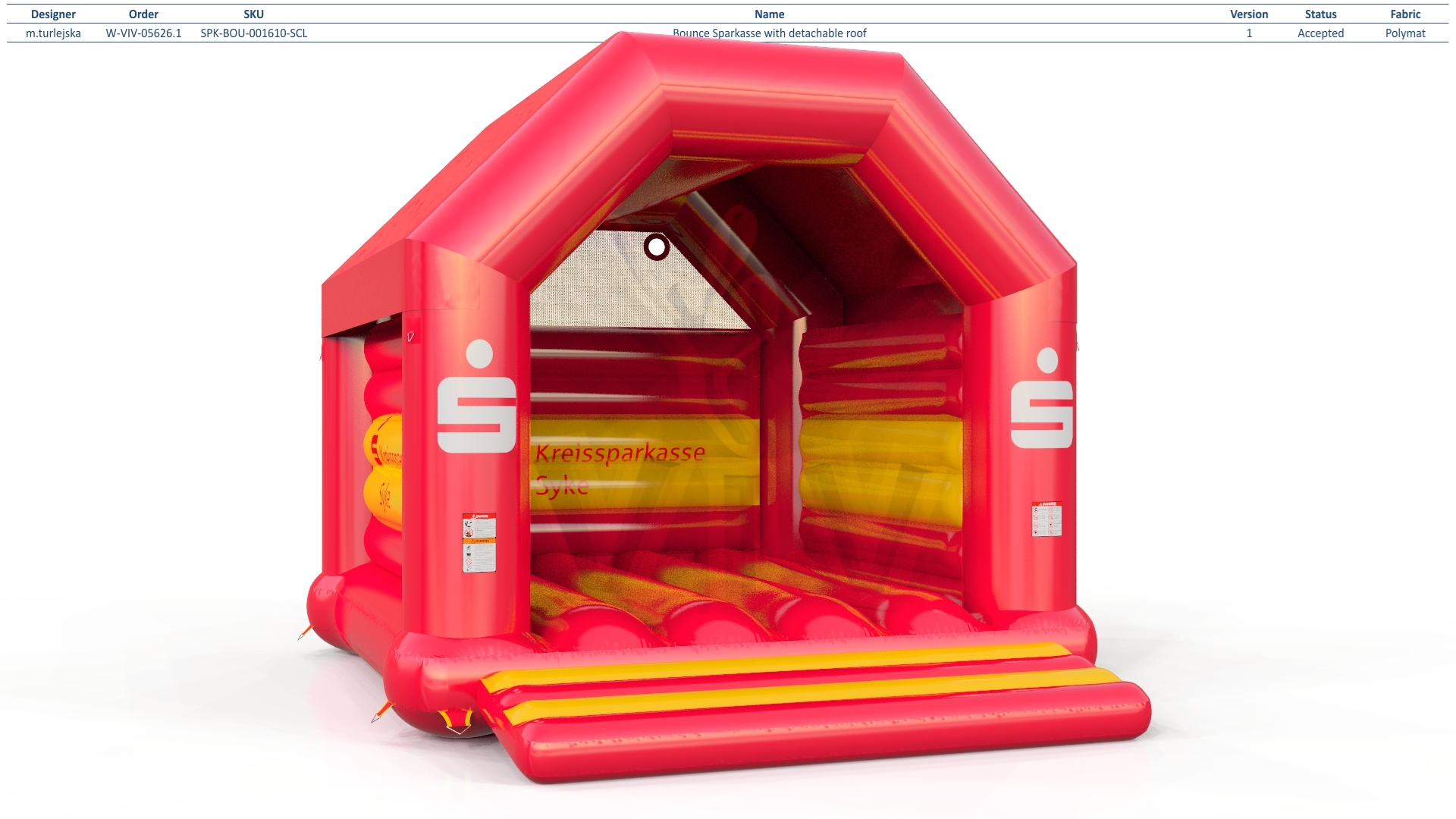 Bounce Sparkasse with detachable roof commercial inflatable bounce