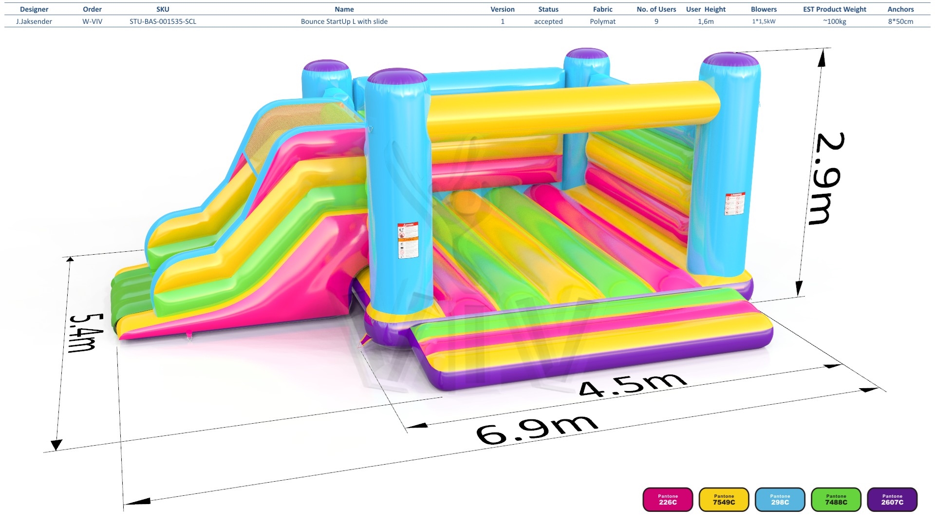 Bounce Startup L with slide commercial inflatable bounce