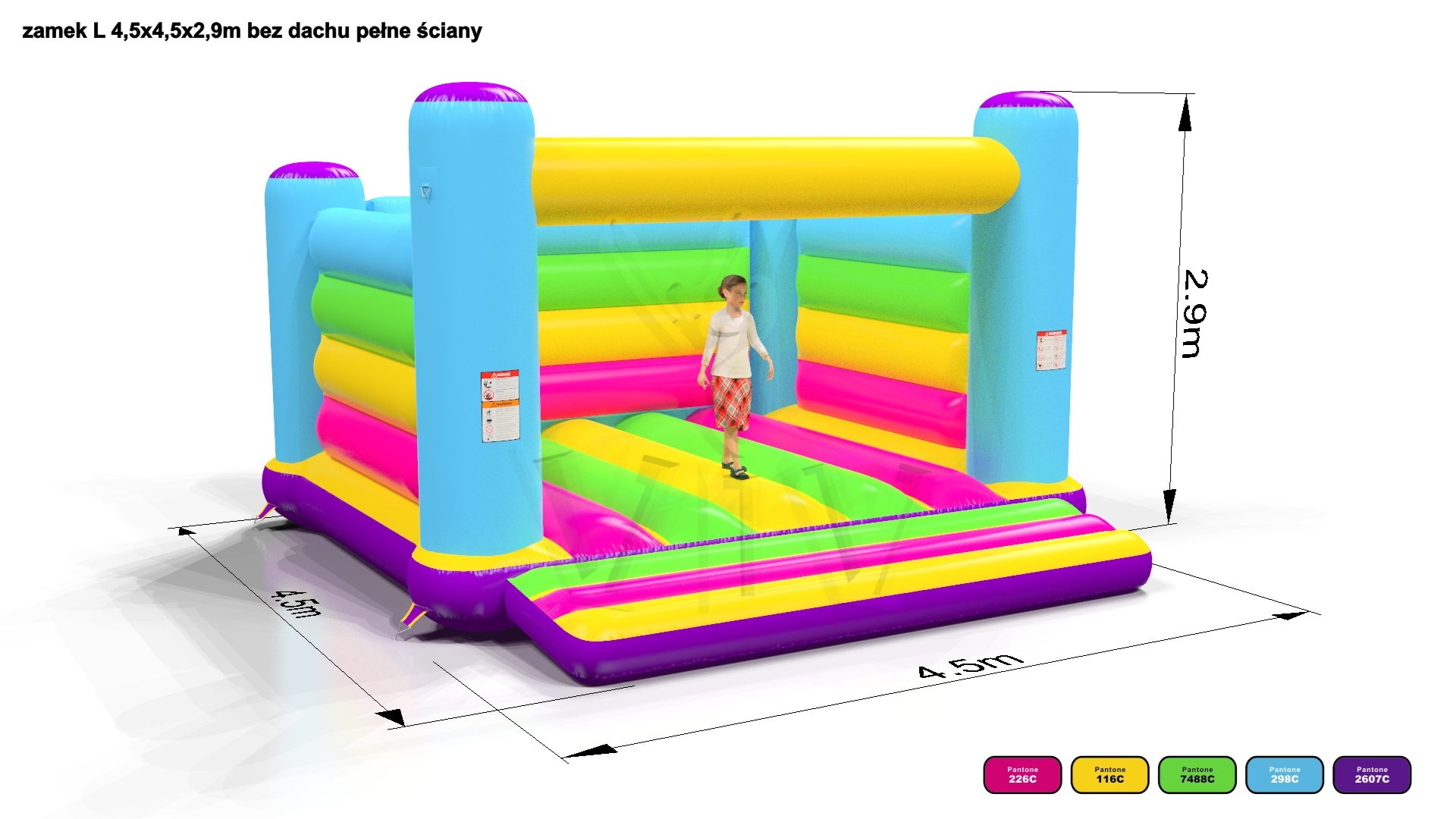 Bounce Startup L2 (No roof, full walls) commercial inflatable bounce