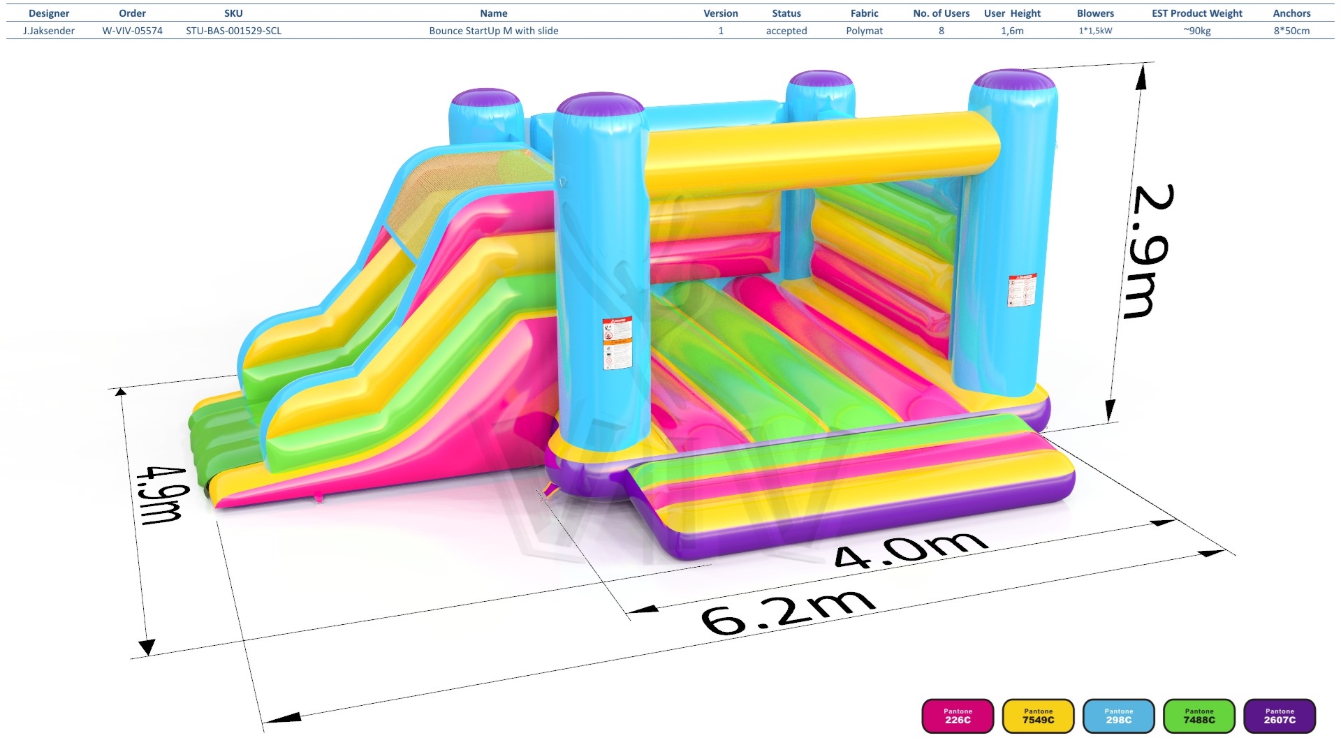 Bounce Startup M with slide commercial inflatable bounce