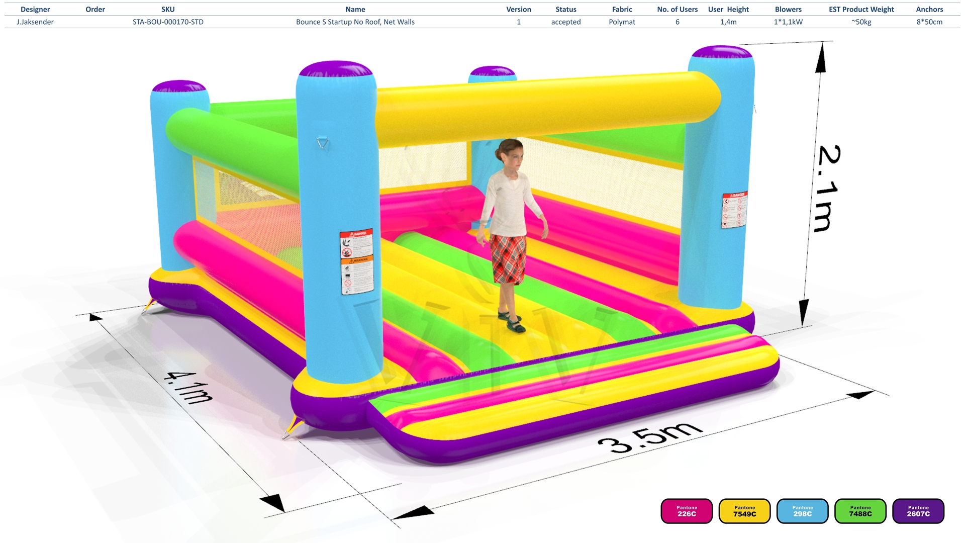 Bounce Startup S (no roof, net walls) commercial inflatable bounce