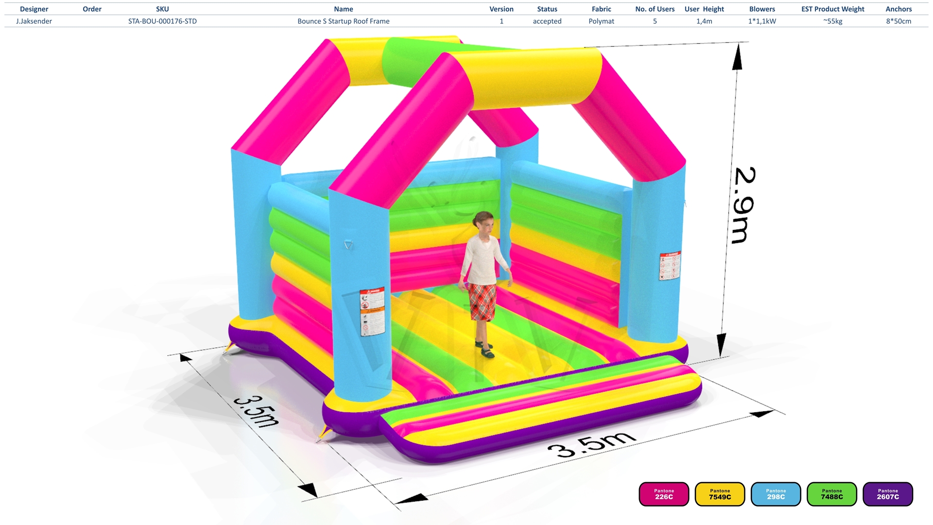 Bounce Startup S2 (with roof frame) commercial inflatable bounce