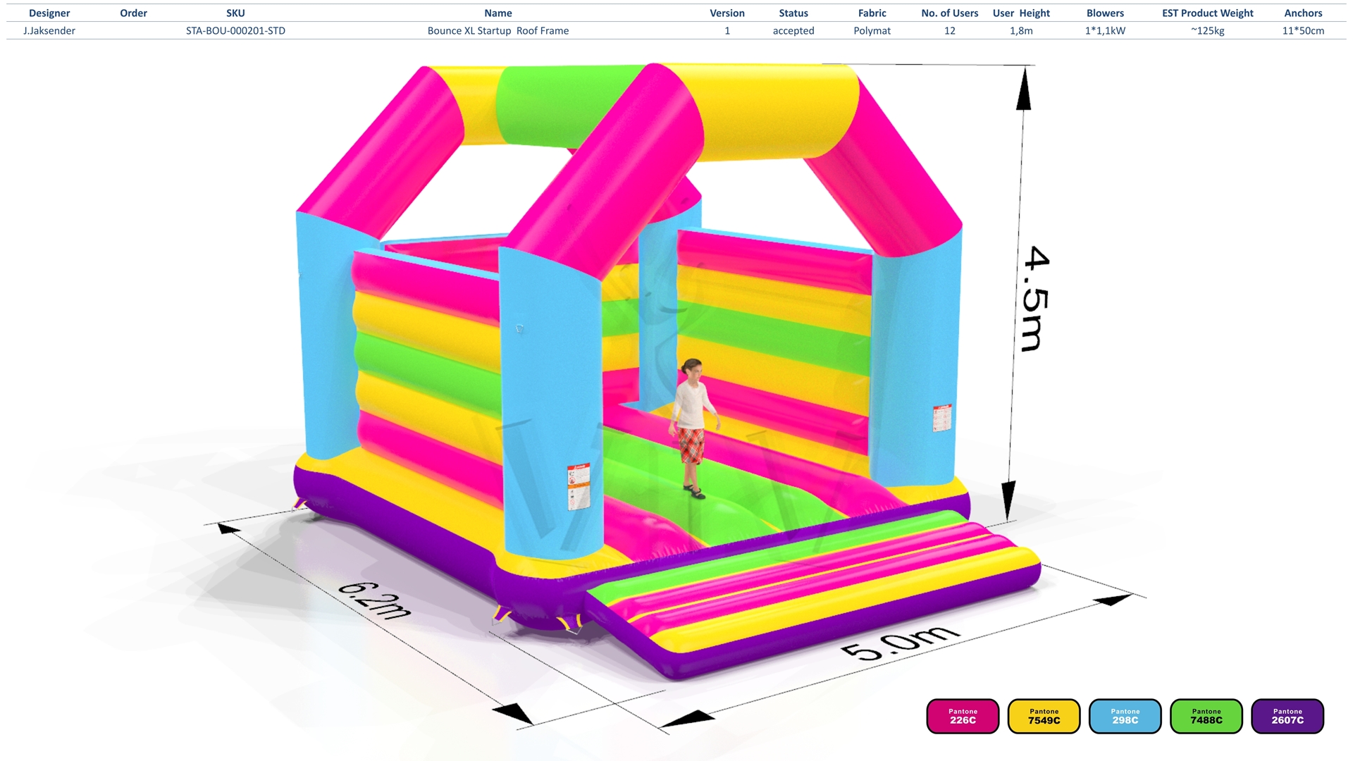 Bounce Startup XL (with roof frame) commercial inflatable bounce