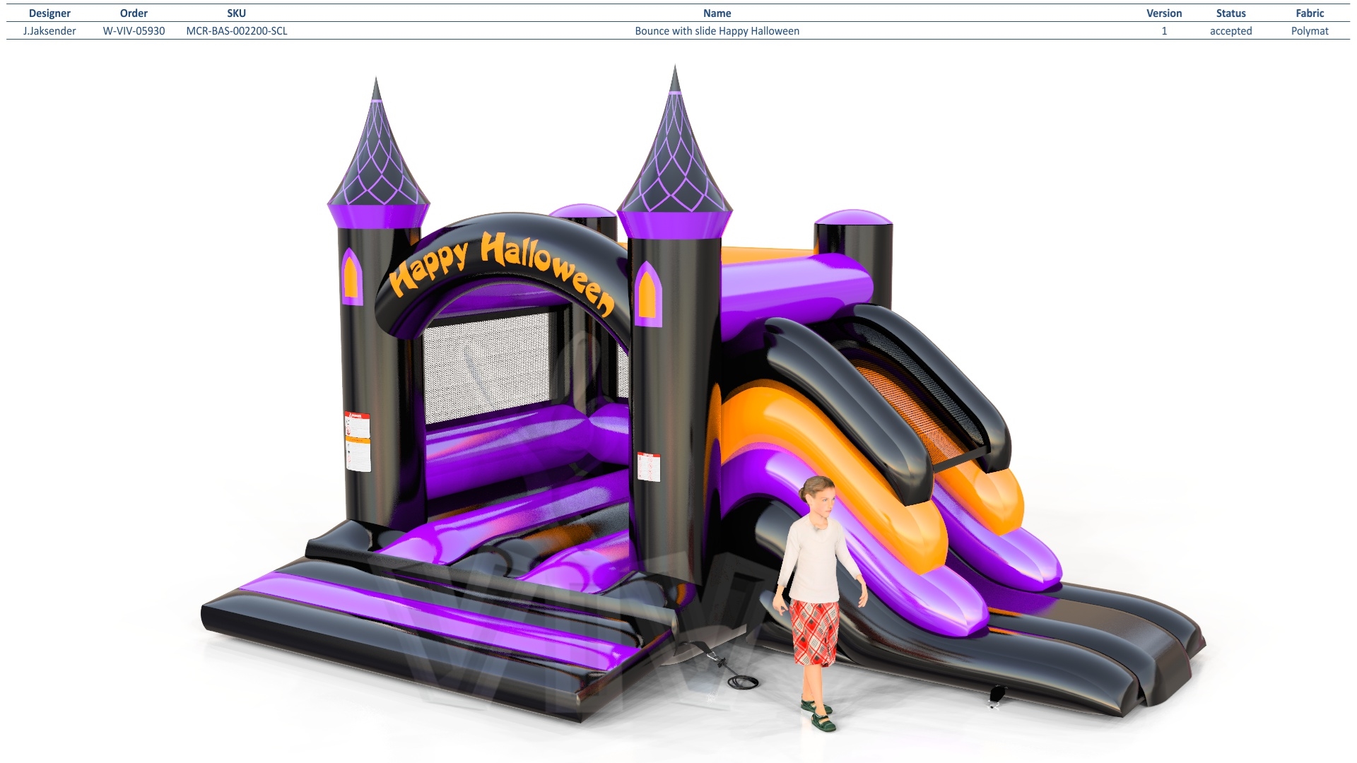 Bounce with slide Happy Halloween commercial inflatable bounce