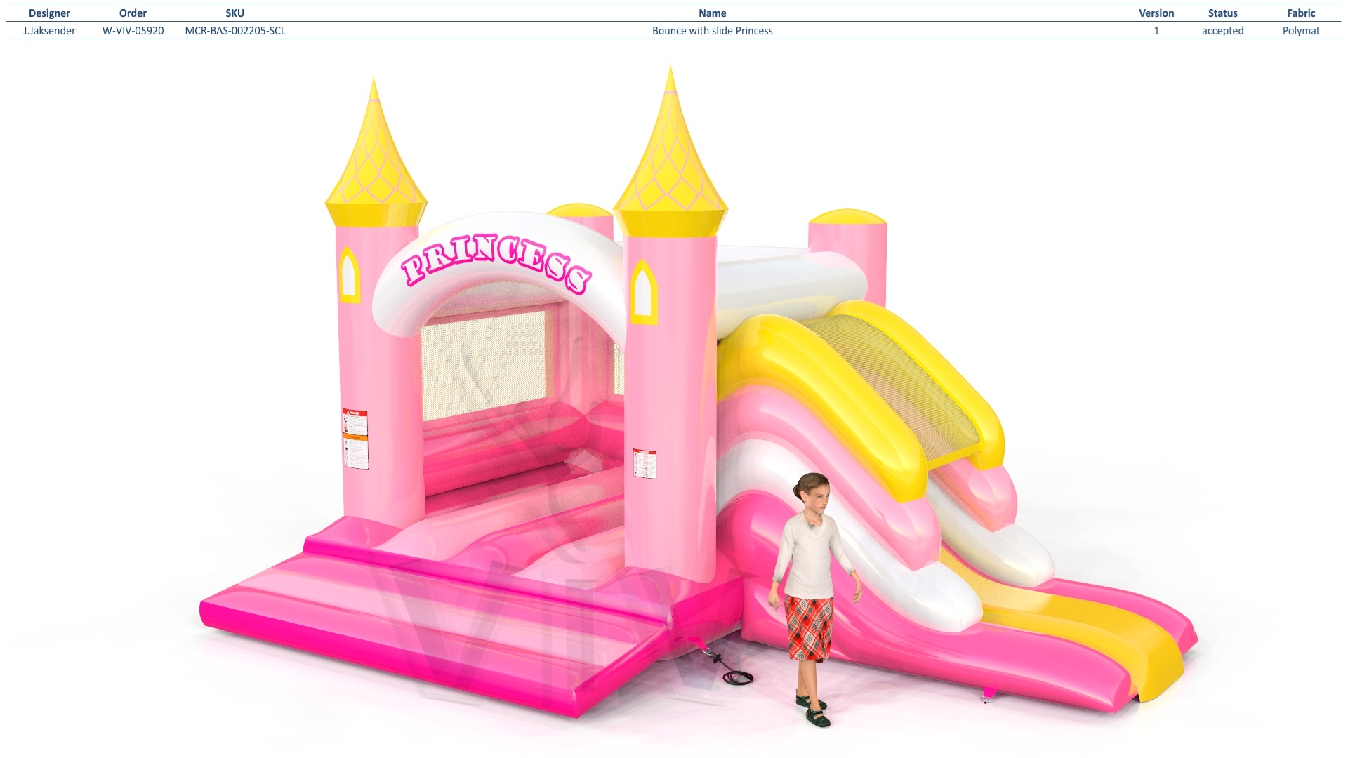 Bounce with slide Princess commercial inflatable bounce